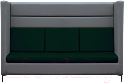 Диван Brioli Дирк трехместный (L21-L15/серый/зеленые вставки)