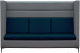 Диван Brioli Дирк трехместный (L21-L18/серый/синие вставки) - 