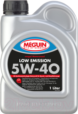 Моторное масло Meguin Megol Motorenoel Low Emission 5W40 / 9608 (1л)