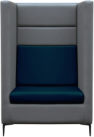 Кресло мягкое Brioli Дирк (L21-L18/серый/синие вставки) - 