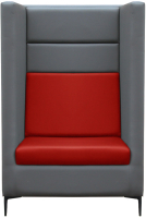 Кресло мягкое Brioli Дирк (L21-L19/серый/красные вставки) - 