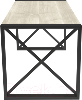 Обеденный стол Buro7 Лофт Классика 110x60x75 (дуб беленый/черный)