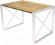 Обеденный стол Buro7 Лофт Классика 110x60x75 (дуб натуральный/белый) - 