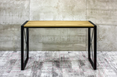 Обеденный стол Buro7 Лофт Классика 110x60x75 (дуб натуральный/черный)