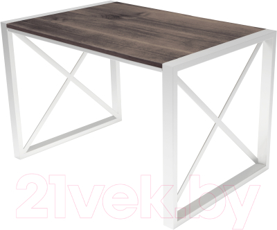 Обеденный стол Buro7 Лофт Классика 110x60x75 (дуб мореный/белый)