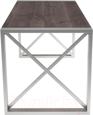 Обеденный стол Buro7 Лофт Классика 110x60x75 (дуб мореный/серебристый)