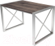 Обеденный стол Buro7 Лофт Классика 110x60x75 (дуб мореный/серебристый) - 