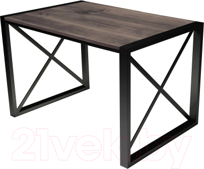 Обеденный стол Buro7 Лофт Классика 120x60x75 (дуб мореный/черный)