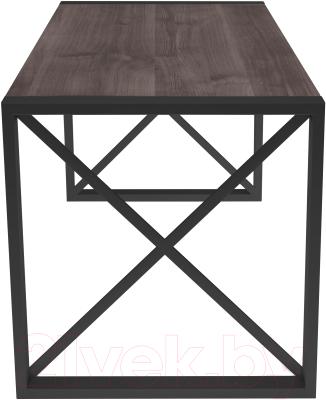 Обеденный стол Buro7 Лофт Классика 120x60x75 (дуб мореный/черный)