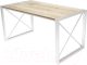 Обеденный стол Buro7 Лофт Классика 150x60x75 (дуб беленый/белый) - 
