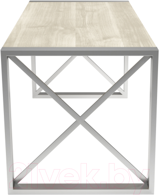 Обеденный стол Buro7 Лофт Классика 150x60x75 (дуб беленый/серебристый)