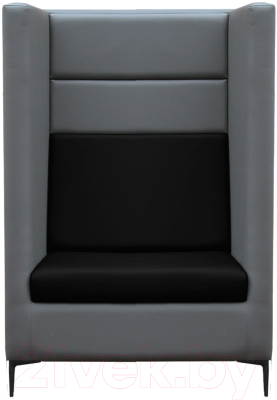Кресло мягкое Brioli Дирк (L21-L22/серый/черные вставки)