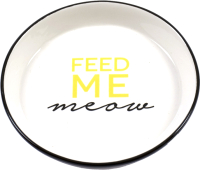 Миска для животных Duvo Plus Feed Me Meow / 10279/DV (черный/белый) - 