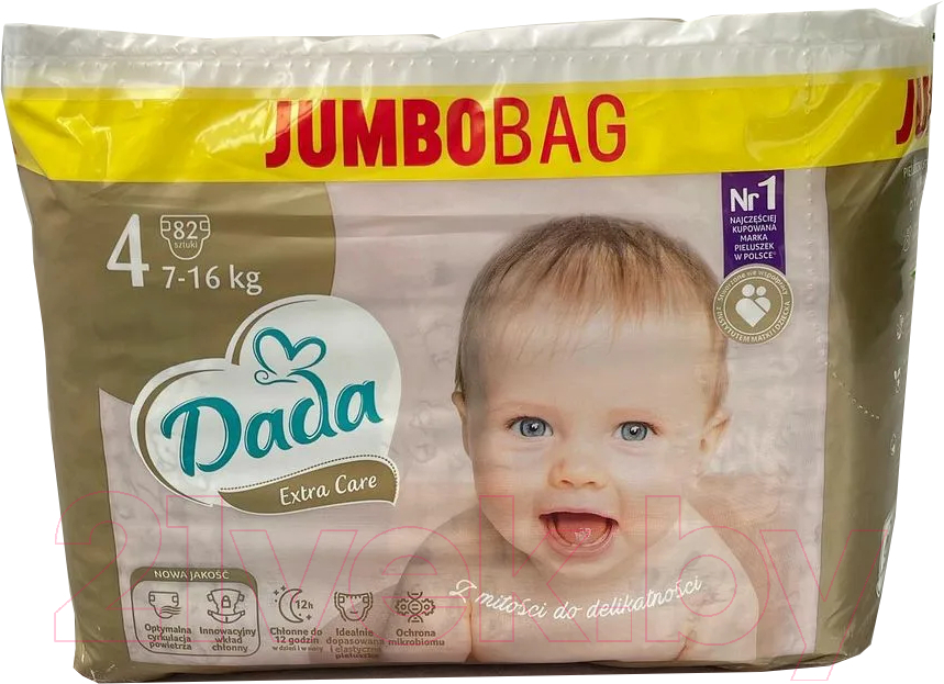 Подгузники детские Dada Extra Care Maxi 4 Jumbo Bag (82шт)