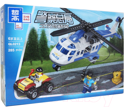 Конструктор Zhe Gao City Погоня на вертолете / QL0213
