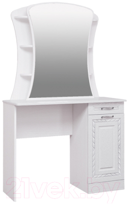 Туалетный столик с зеркалом Комфорт-S Гертруда M6 (белая лиственница/ясень жемчужный)