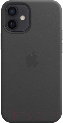 Чехол-накладка Apple Leather Case With MagSafe для iPhone 12 Mini Black / MHKA3