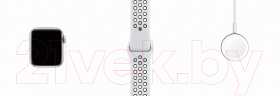 Умные часы Apple Watch Series 6 Nike GPS 40mm / M00T3 (алюминий серебристый/чистая платина/черный)