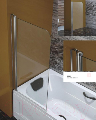 Стеклянная шторка для ванны Saniteco YH-B702 (65х120)