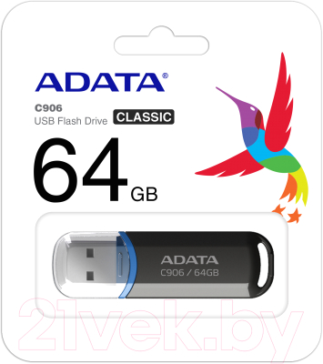 Usb flash накопитель A-data Classic C906 (64GB, черный)