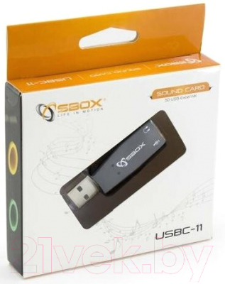 Адаптер SBOX Audio USB - 2x3.5 / USBC-11