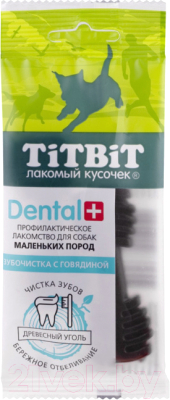 Лакомство для собак TiTBiT Dental+ Зубочистка с говядиной / 14042