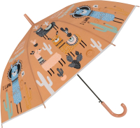 Зонт-трость Михи Михи Лама с кактусами / MM10426 (коричневый) - 
