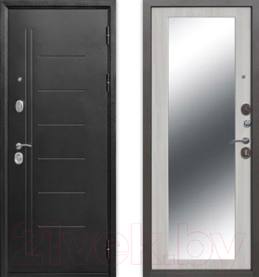 Входная дверь Гарда Троя серебро Maxi Белый ясень (96х205, правая)