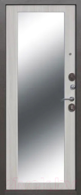 Входная дверь Гарда Троя серебро Maxi Белый ясень (96х205, правая)