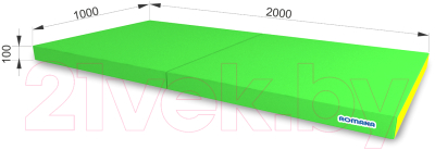 Гимнастический мат Romana 5.002.01 (светло-зеленый/желтый)