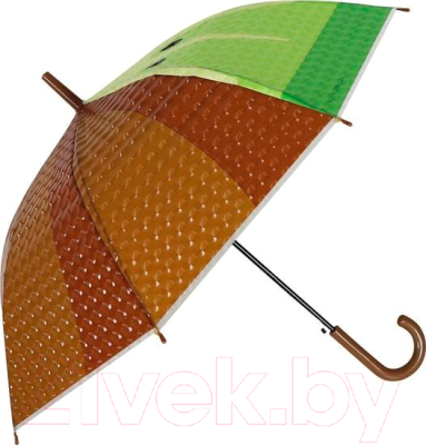 Зонт-трость Михи Михи Киви с 3D эффектом / MM10406 (коричневый)