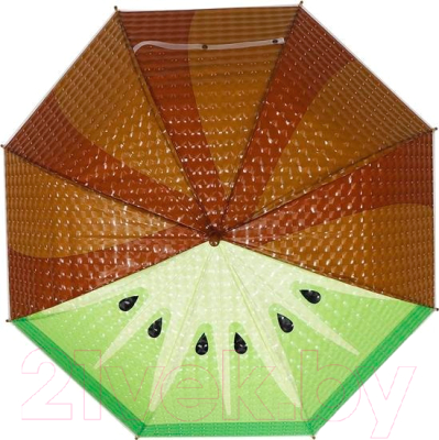 Зонт-трость Михи Михи Киви с 3D эффектом / MM10406 (коричневый)