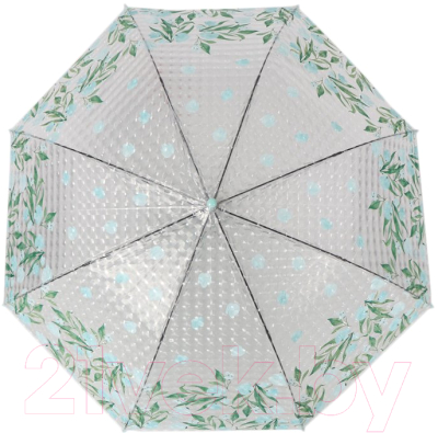 Зонт-трость Михи Михи Цветочки с 3D эффектом / MM10410 (голубой)