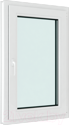 Окно ПВХ Brusbox Roto Одностворчатое Поворотно-откидное правое 2 стекла (1300x900x70)