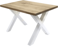 Обеденный стол Buro7 Икс Классика 110x80x76 (дуб беленый/белый) - 