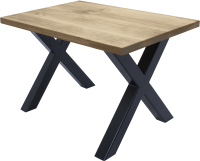 Обеденный стол Buro7 Икс Классика 110x80x76 (дуб беленый/черный) - 