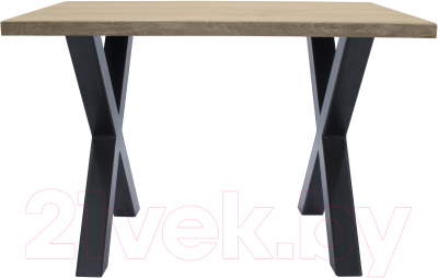 Обеденный стол Buro7 Икс Классика 110x80x76 (дуб беленый/черный)
