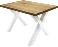 Обеденный стол Buro7 Икс Классика 110x80x76 (дуб натуральный/белый) - 