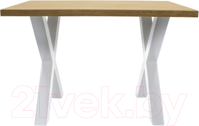 Обеденный стол Buro7 Икс Классика 110x80x76 (дуб натуральный/белый)