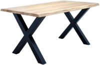 Обеденный стол Buro7 Икс Классика 110x80x76 (дуб натуральный/черный) - 