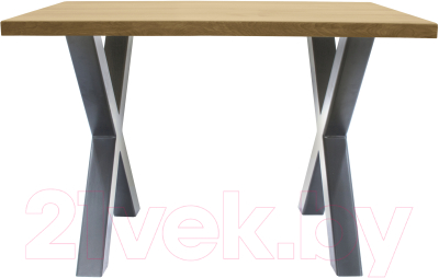 Обеденный стол Buro7 Икс Классика 110x80x76 (дуб натуральный/серебристый)