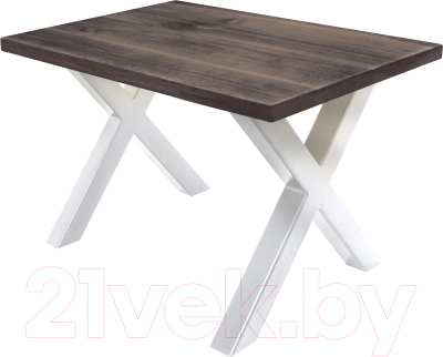 Обеденный стол Buro7 Икс Классика 110x80x76 (дуб мореный/белый)