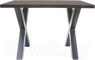 Обеденный стол Buro7 Икс Классика 110x80x76 (дуб мореный/серебристый)