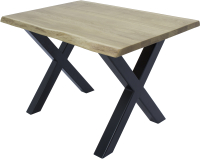 Обеденный стол Buro7 Икс с обзолом 110x80x76 (дуб беленый/черный) - 