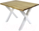 Обеденный стол Buro7 Икс с обзолом 110x80x76 (дуб натуральный/белый) - 