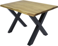Обеденный стол Buro7 Икс с обзолом 110x80x76 (дуб натуральный/черный) - 
