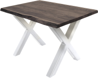 Обеденный стол Buro7 Икс с обзолом 110x80x76 (дуб мореный/белый) - 
