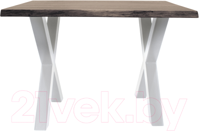 Обеденный стол Buro7 Икс с обзолом 110x80x76 (дуб мореный/белый)