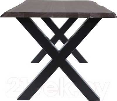 Обеденный стол Buro7 Икс с обзолом 110x80x76 (дуб мореный/черный)