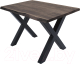 Обеденный стол Buro7 Икс с обзолом 110x80x76 (дуб мореный/черный) - 